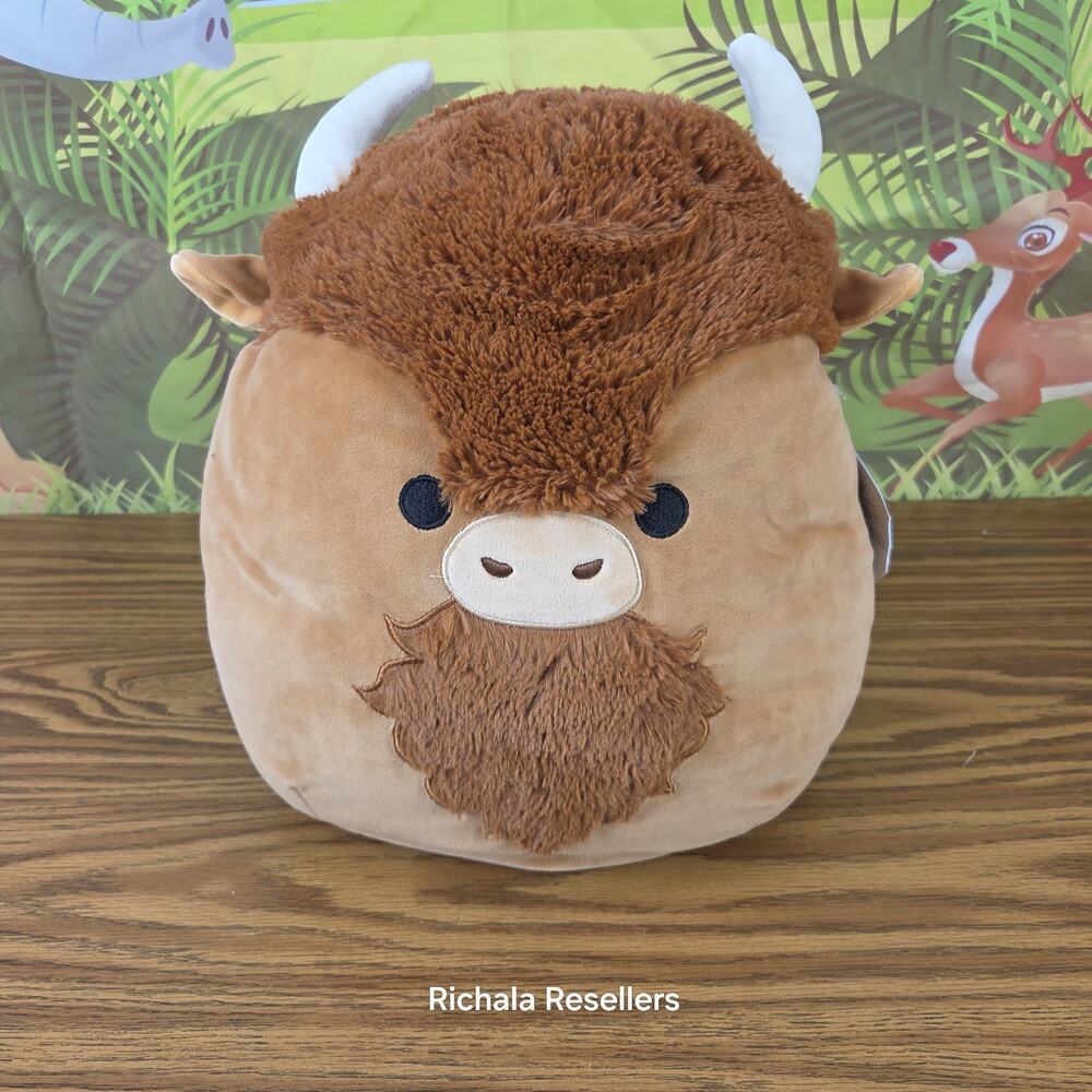 Squishmallows Dunkie Brown Vision 14" Plush Stuffed Animal Toy Highland Cow New